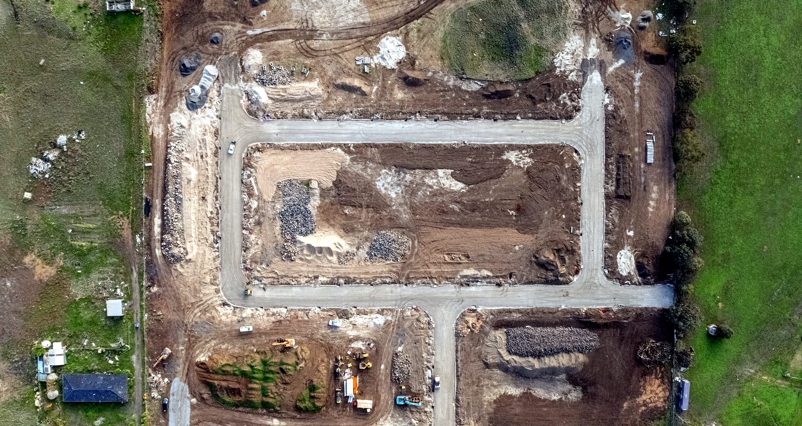 Aerial view of a member subdivision project underway